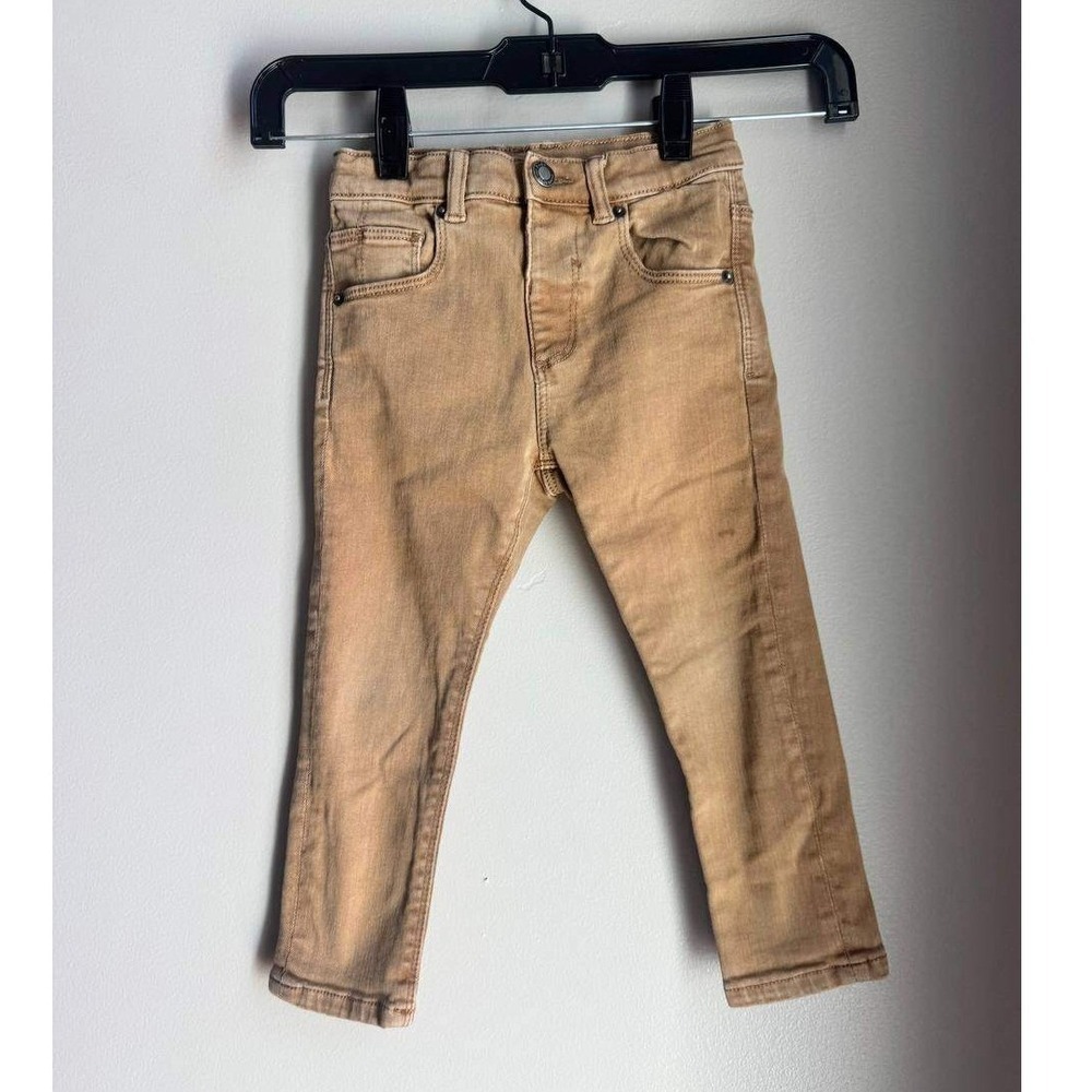 Zara The Slim Denim Tan Jeans 2T Y2K Streetwear Preppy Outdoor Play Scandi baby